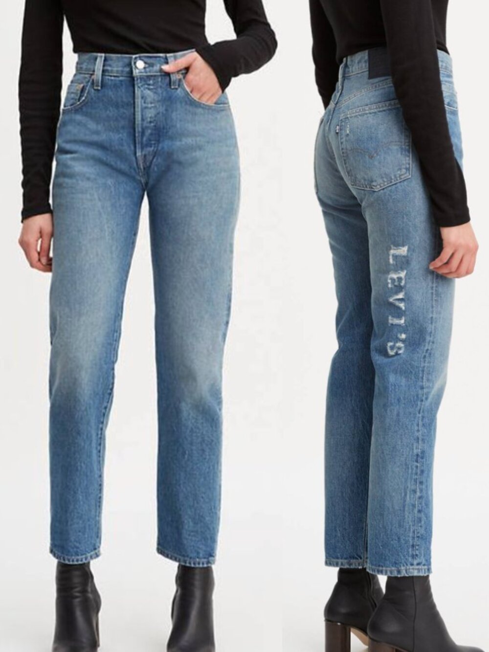 Levi's® Made & Crafted® 501 Original Fit Selvedge Crop Blue Jeans - Size 30